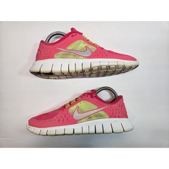 Nike Free Run 3 Running Shoes in Spark Pink Volt | Girls 6.5Y | 512098-600 - Picture 1 of 7